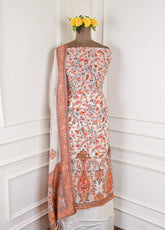 Mul Chanderi White Unstitched Suit